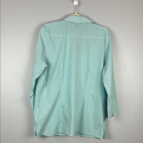 Lands' End Aqua and White Striped Blouse Size 16T - Picture 10 of 10